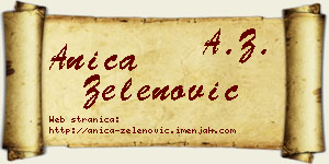 Anica Zelenović vizit kartica